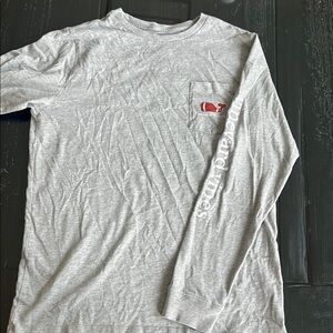 Vineyard Vines Football Grey Long Sleeve Tee